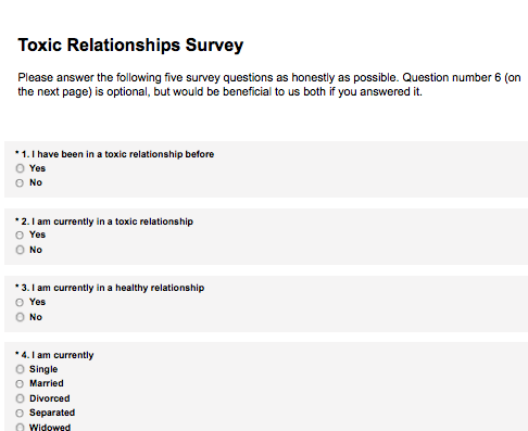 Toxic Relationships Survey
